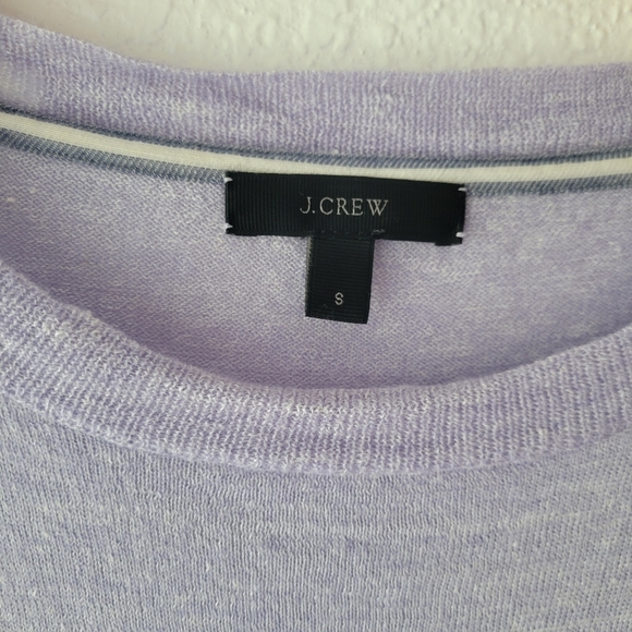 J. Crew Women's Blue Striped Mixed Media Wool Linen Cotton Blend Top Size Small - Picture 4 of 7